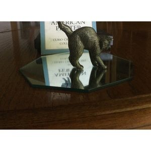 Vtg Franklin Mint "American Pewter" Cat of The Curio Cabinet Cats Collection